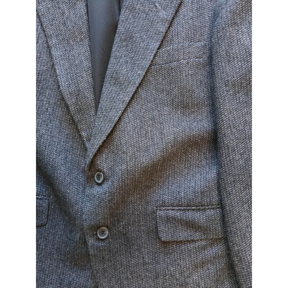 Farah Vintage Mens Tweed Sport Coat 42R Charcoal Gray Single Breasted Blazer